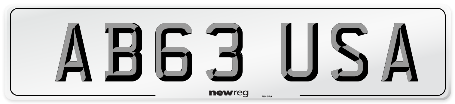 AB63 USA Number Plate from New Reg